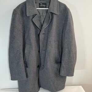 Egon von Furstenberg Gray Wool Coat 42R